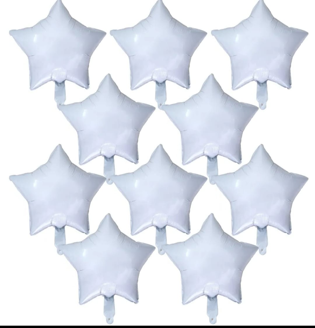 Globos Estrella Blancos x10